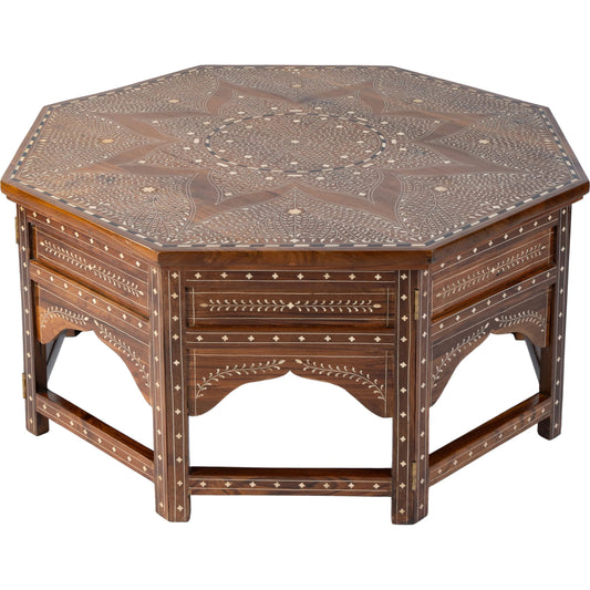 001 SI-2448179 | Primary Silo | Mandore Coffee Table by Butler Specialty Company in brown. Made from teak wood, camel bone-inlay in a unique style.