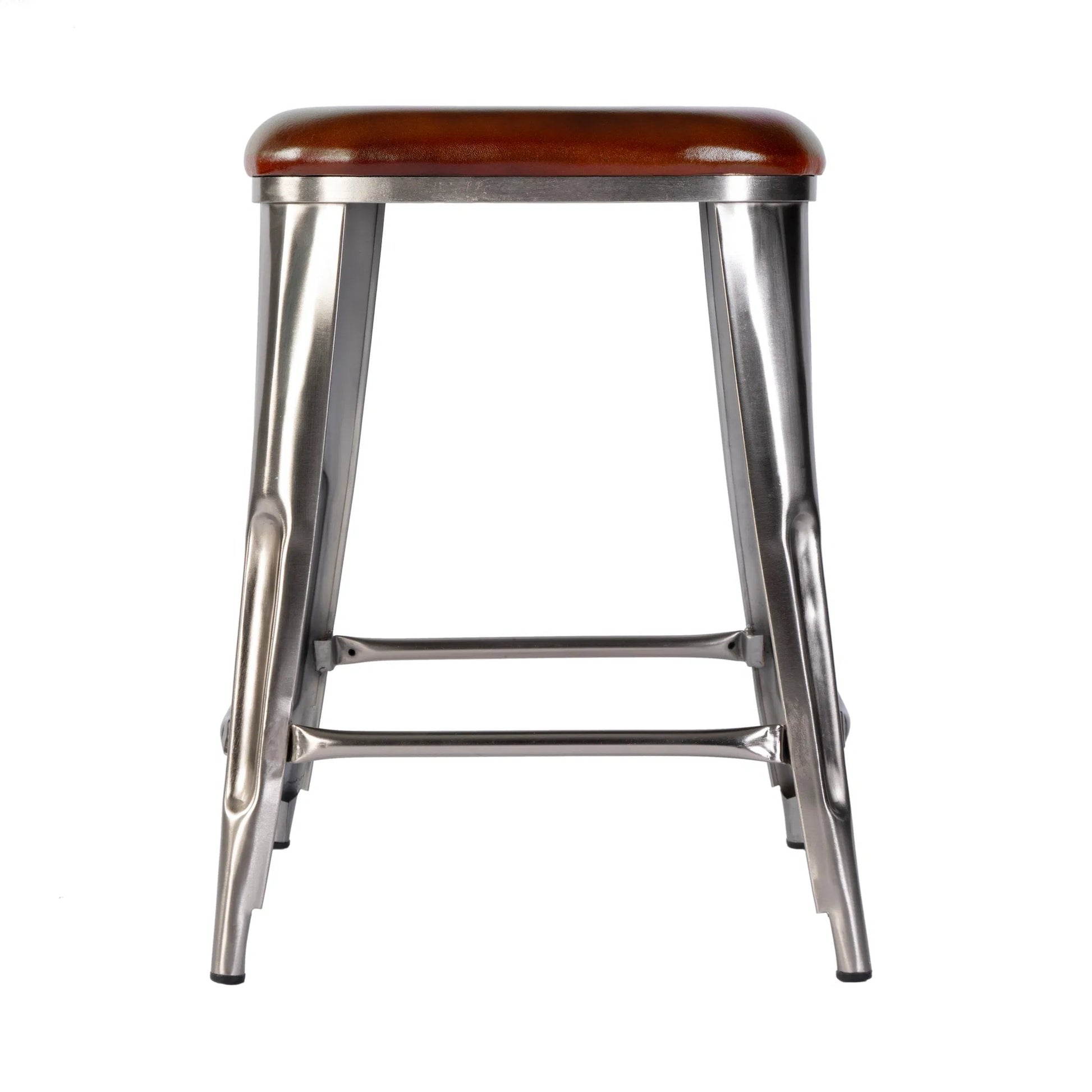 Eastham Counter Stool by Butler Specialty Company in brown leather. Made from iron, leather, engineered wood in a traditional style.