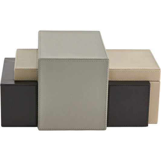 Piet Tri-Color Box by Global Views in leather. Made from unique in a unique style.