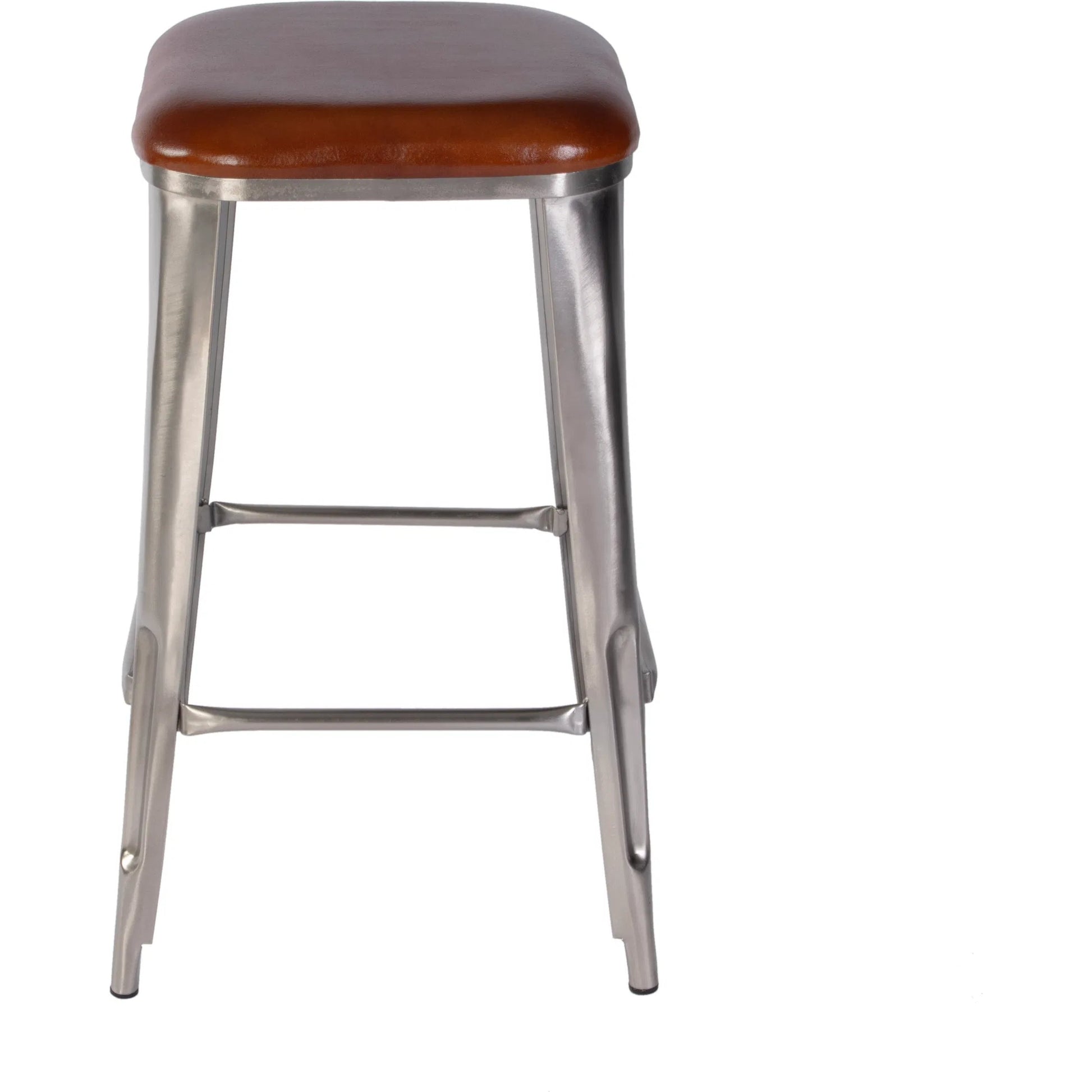 Eastham Bar Stool by Butler Specialty Company in brown leather. Made from iron, leather, engineered wood in a traditional style.