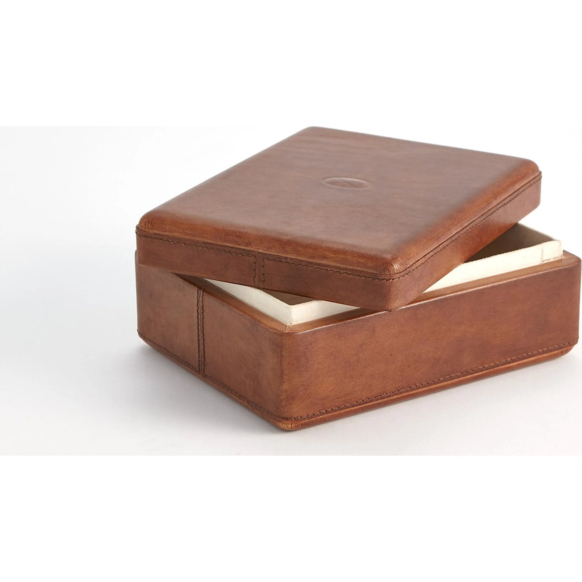 Signature Tobacco Wastebasket by Global Views in tobacco and leather. Made from unique in a traditional style.