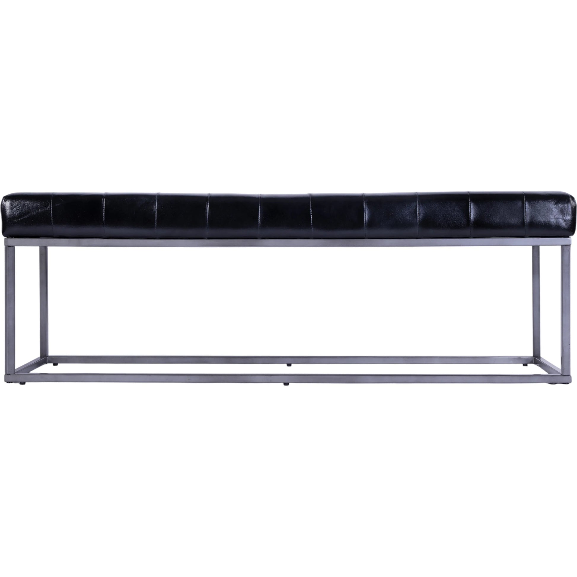 Knox Accent Bench by Butler Specialty Company in black leather. Made from iron, leather, engineered wood in a traditional style.
