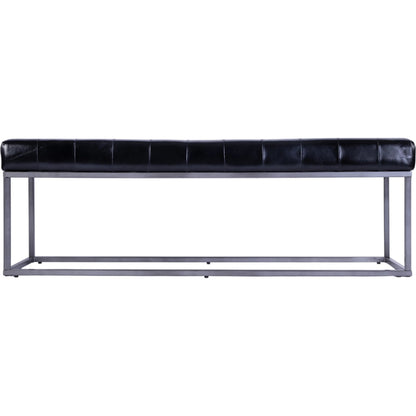 Knox Accent Bench by Butler Specialty Company in black leather. Made from iron, leather, engineered wood in a traditional style.