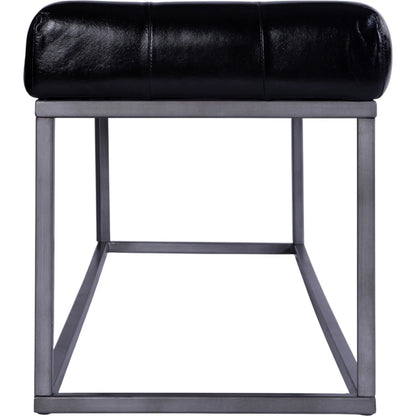 Knox Accent Bench by Butler Specialty Company in black leather. Made from iron, leather, engineered wood in a traditional style.