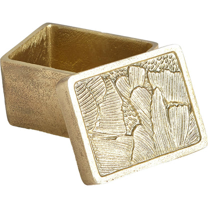 Flora Box by Global Views in antique brass. Made from aluminium in a rustic style.