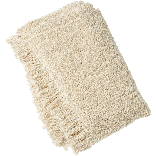 Textured Boucle Throw by Global Views in natural. Made from 100% polyester in a unique style.