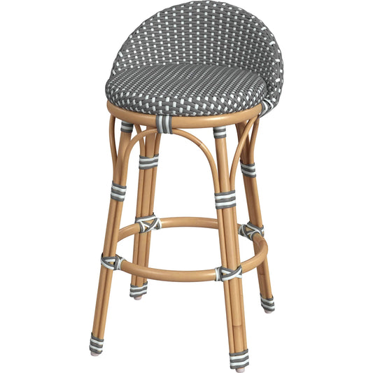 Inez Counter Stool by Butler Specialty Company. Made from rattan, polyurethane synthetic rattan in a unique style.