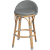 Gray, White Dot, Natural Rattan Frame