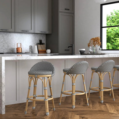 Inez Counter Stool by Butler Specialty Company. Made from rattan, polyurethane synthetic rattan in a eclectic & global style.