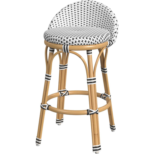 Inez Counter Stool by Butler Specialty Company. Made from rattan, polyurethane synthetic rattan in a unique style.