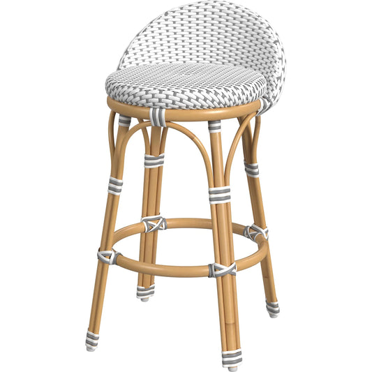 Inez Counter Stool by Butler Specialty Company. Made from rattan, polyurethane synthetic rattan in a unique style.