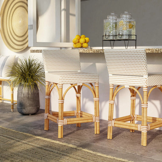 Amalfi Outdoor Counter Stool by Butler Specialty Company. Made from aluminum, pu leather in a unique style.