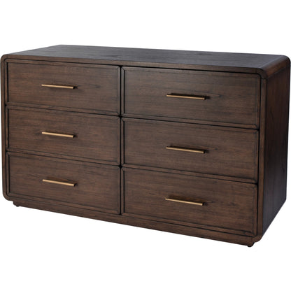 Keenan Dresser by Butler Specialty Company in brown sugar espresso. Made from mdf, mindi, mindi veneer, laminated veneer lumber, plywood in a traditional style.