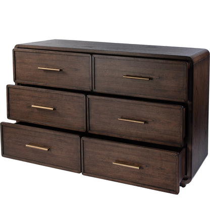 Keenan Dresser by Butler Specialty Company in brown sugar espresso. Made from mdf, mindi, mindi veneer, laminated veneer lumber, plywood in a traditional style.