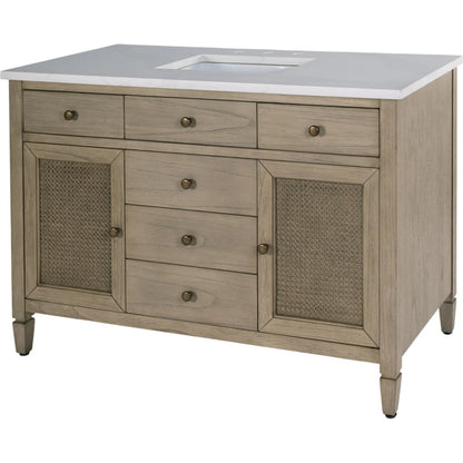 Flagstaff Bathroom Vanity by Butler Specialty Company in desert sand. Made from mdf, mindi, quartz, pine, ceramic, plywood, composite wood, veneer in a transitional style.