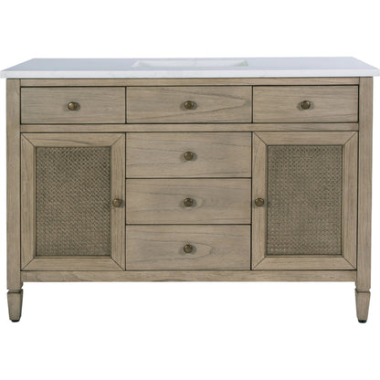 Flagstaff Bathroom Vanity by Butler Specialty Company in desert sand. Made from mdf, mindi, quartz, pine, ceramic, plywood, composite wood, veneer in a transitional style.