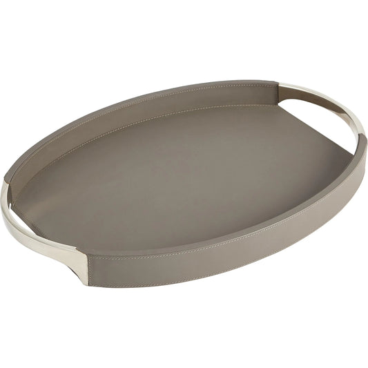 Roberts Tray by Global Views in grey and nickel. Made from unique in a modern style.