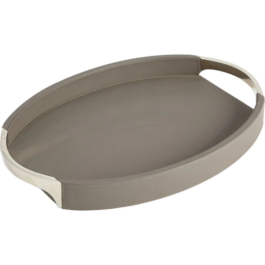 Roberts Tray by Global Views in grey and nickel. Made from unique in a modern style.