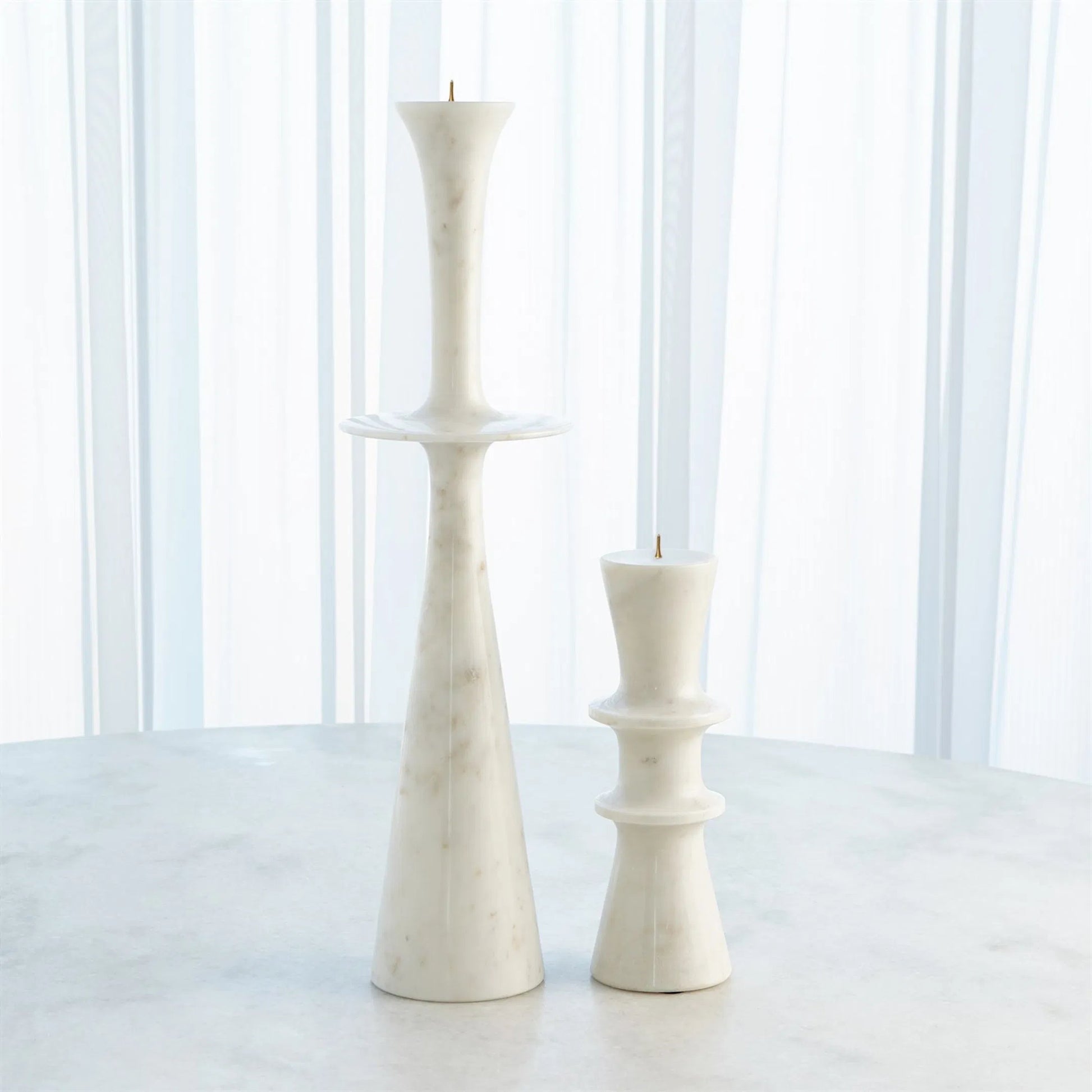 Center Flair Candle Stand by Global Views in marble. Made from unique in a modern style.