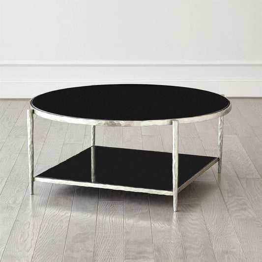 Circle/Square Cocktail Table by Global Views in black and nickel. Made from unique in a unique style.
