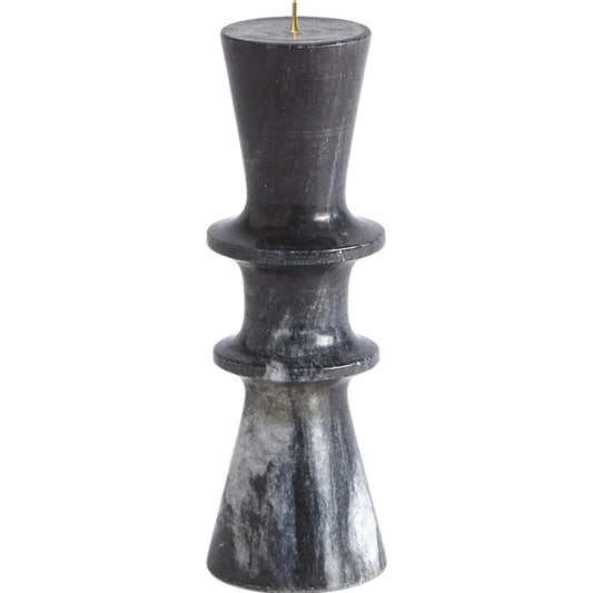 Double Flair Black Candle Stand by Global Views in black and marble. Made from unique in a modern style.