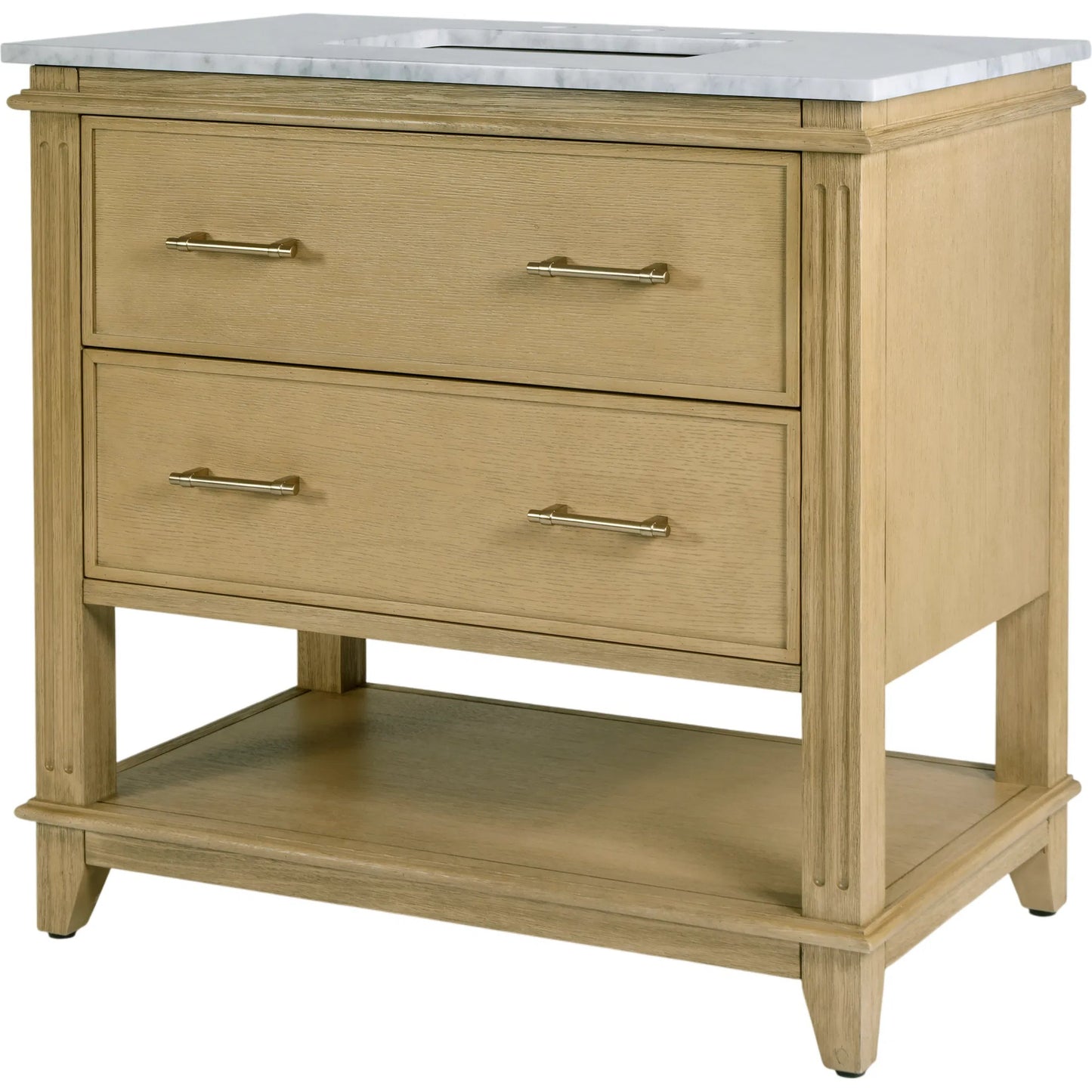 001 SI-2458709 | Primary Silo | Lois Bathroom Vanity by Butler Specialty Company in light oak wire brushed. Made from mdf, eucalyptus, marble, pine, ceramic, plywood, composite wood, veneer in a transitional style.