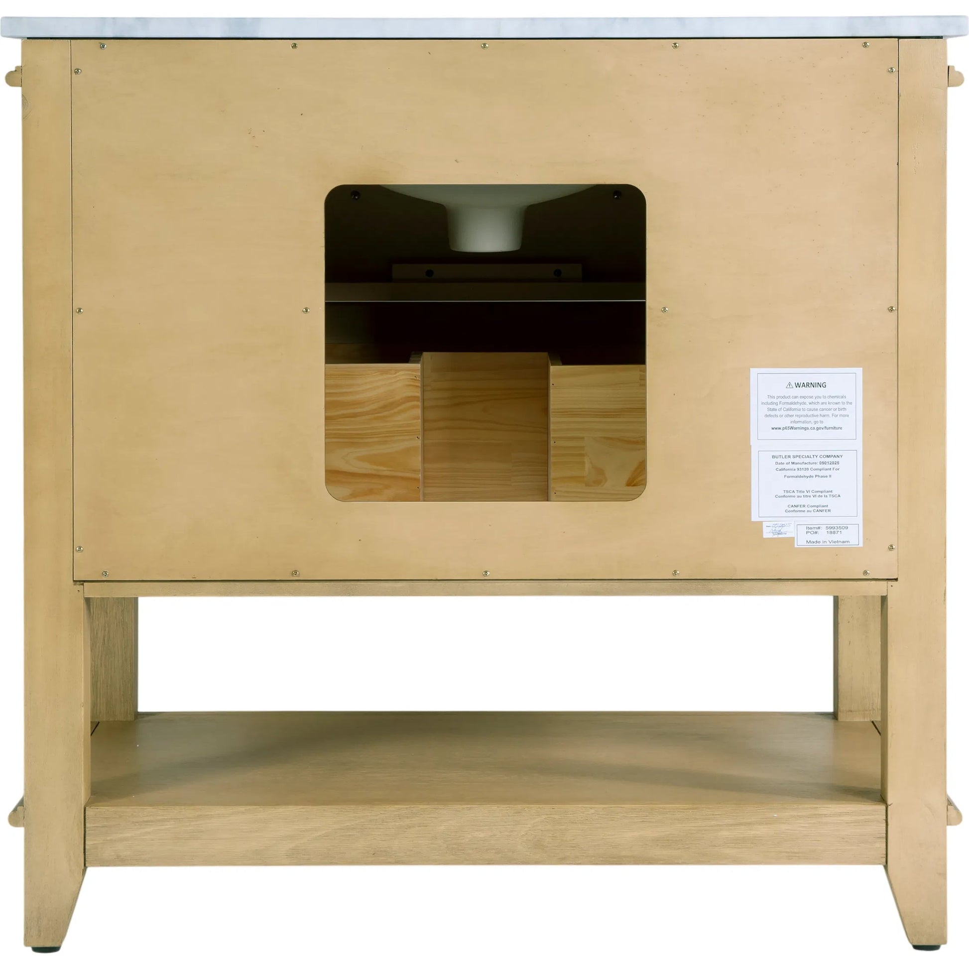 Lois Bathroom Vanity by Butler Specialty Company in light oak wire brushed. Made from mdf, eucalyptus, marble, pine, ceramic, plywood, composite wood, veneer in a transitional style.