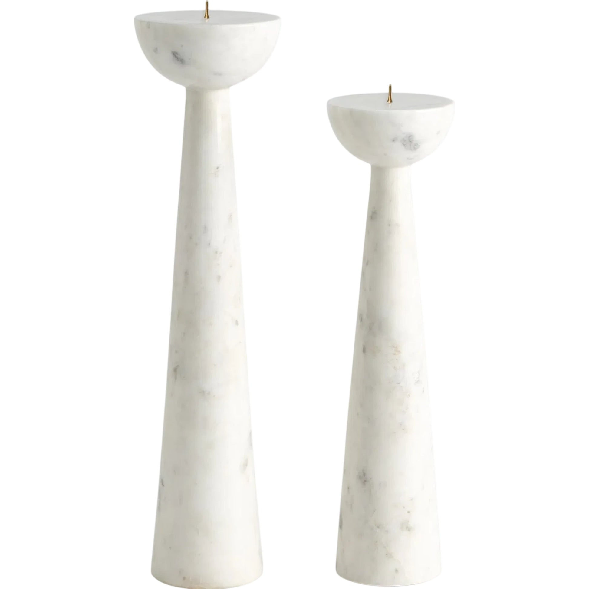 Round Top Candle Stand by Global Views. Made from marble in a transitional style.