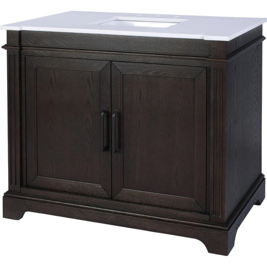 Maurice Bathroom Vanity by Butler Specialty Company in chocolate. Made from mdf, oak, quartz, acacia, ceramic, plywood, composite wood, veneer in a unique style.