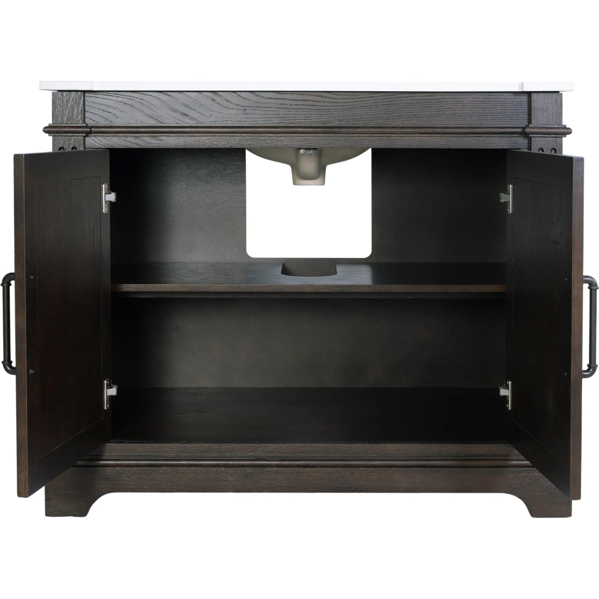Maurice Bathroom Vanity by Butler Specialty Company in chocolate. Made from mdf, oak, quartz, acacia, ceramic, plywood, composite wood, veneer in a traditional style.