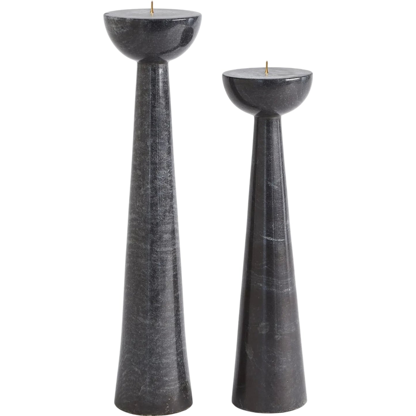 014 SI-2445873,SI-2445874 | Additional Silo | Round Top Candle Stand by Global Views. Made from marble in a transitional style.