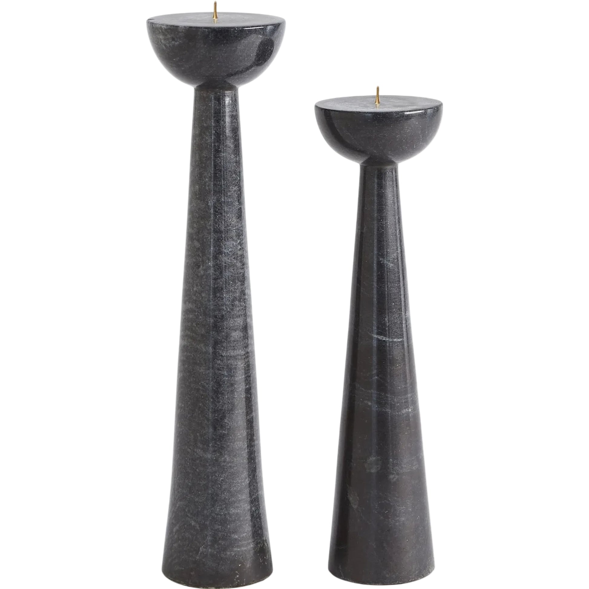 Round Top Candle Stand by Global Views. Made from marble in a transitional style.