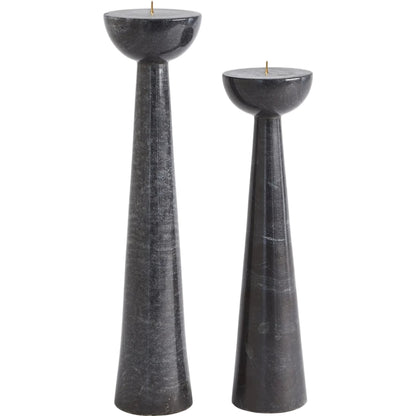 Round Top Candle Stand by Global Views. Made from marble in a transitional style.