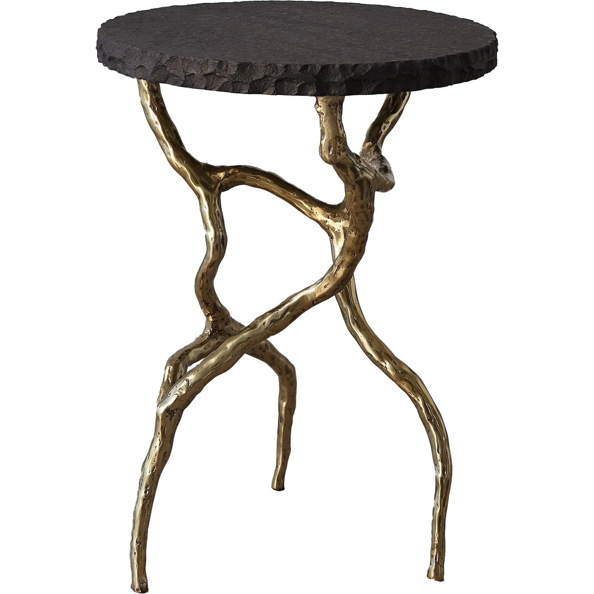 Root Table by Global Views. Made from cast iron, iron, honed white marble in a modern style.