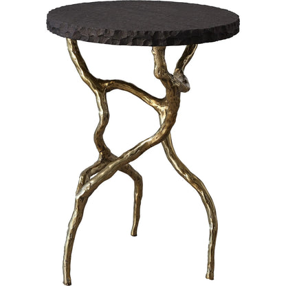 Root Table by Global Views. Made from cast iron, iron, honed white marble in a modern style.