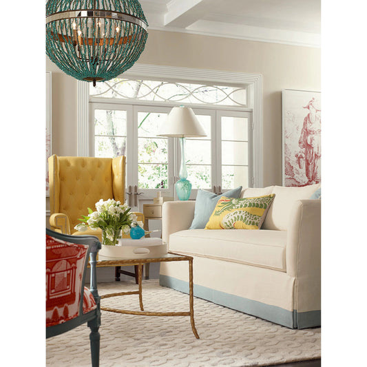 Gilt Twist Table by Currey and Company in gilt bronze. Made from wrought iron, glass in a traditional style.
