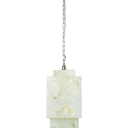 Borealis Cube Pendant by Jamie Young in alabaster. Made from alabaster in a modern style.