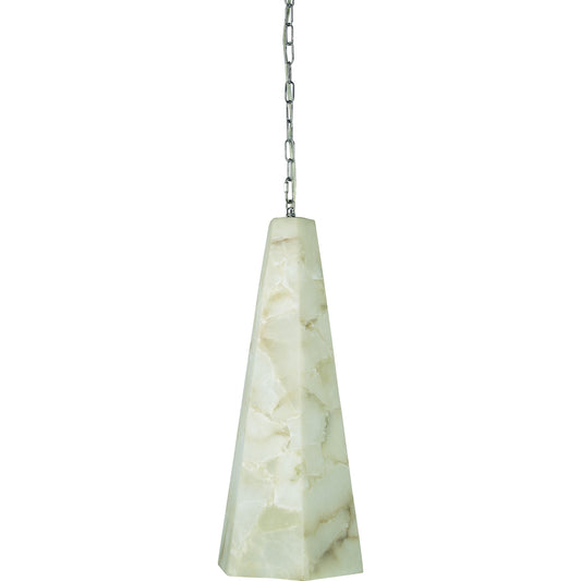 Borealis Hexagon Pendant by Jamie Young in alabaster. Made from alabaster in a modern style.
