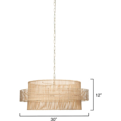 Concentric Pendant by Jamie Young in natural. Made from rattan in a cottage & farmhouse style.
