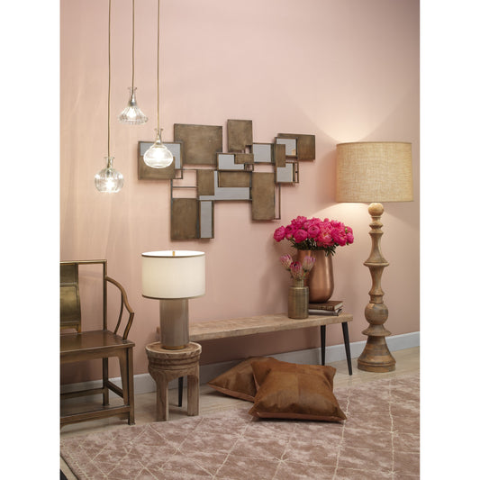 Isabella Carafe Pendant by Jamie Young in clear with brass. Made from glass in a transitional style.