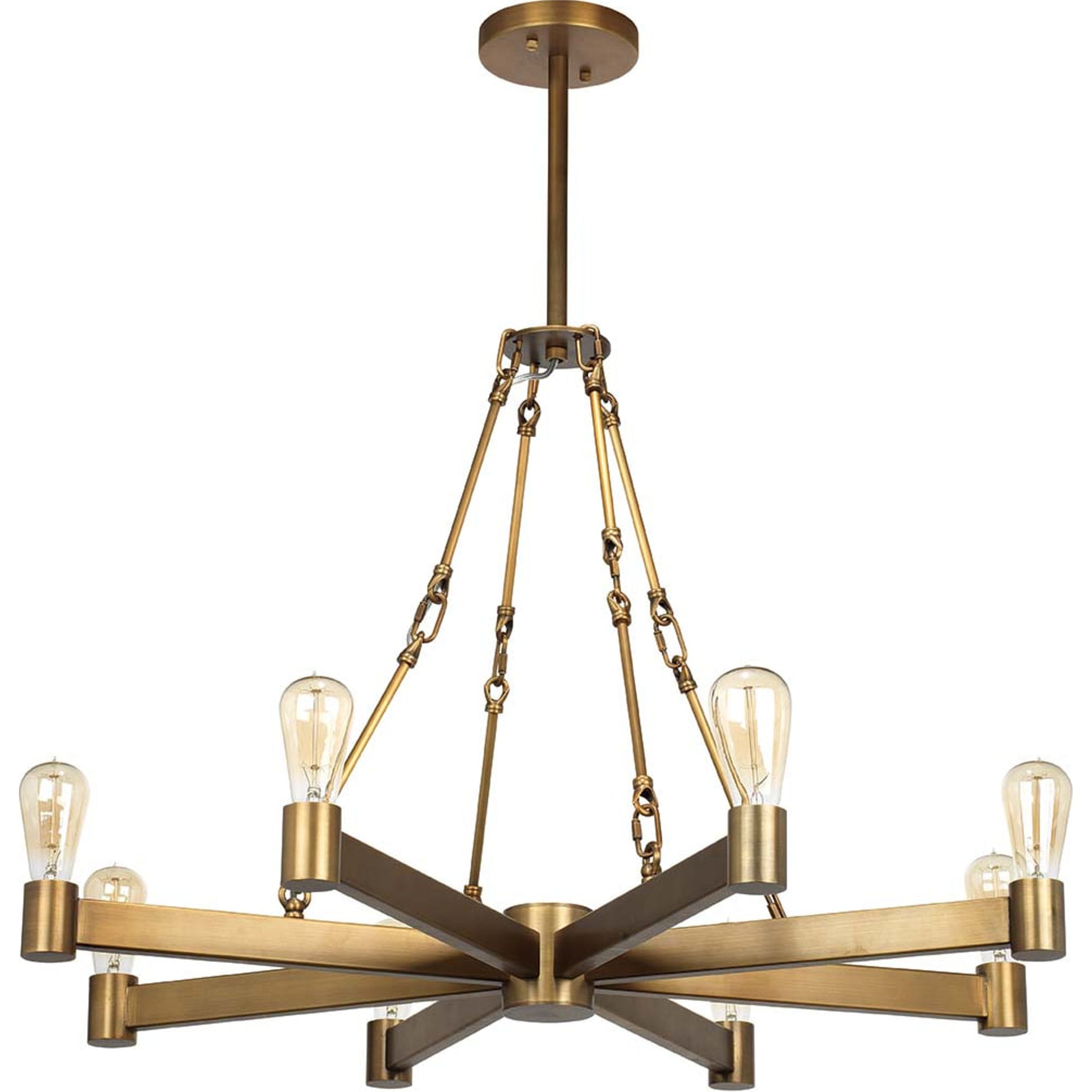 Manchester Chandelier by Jamie Young in antique brass. Made from steel in a modern style.