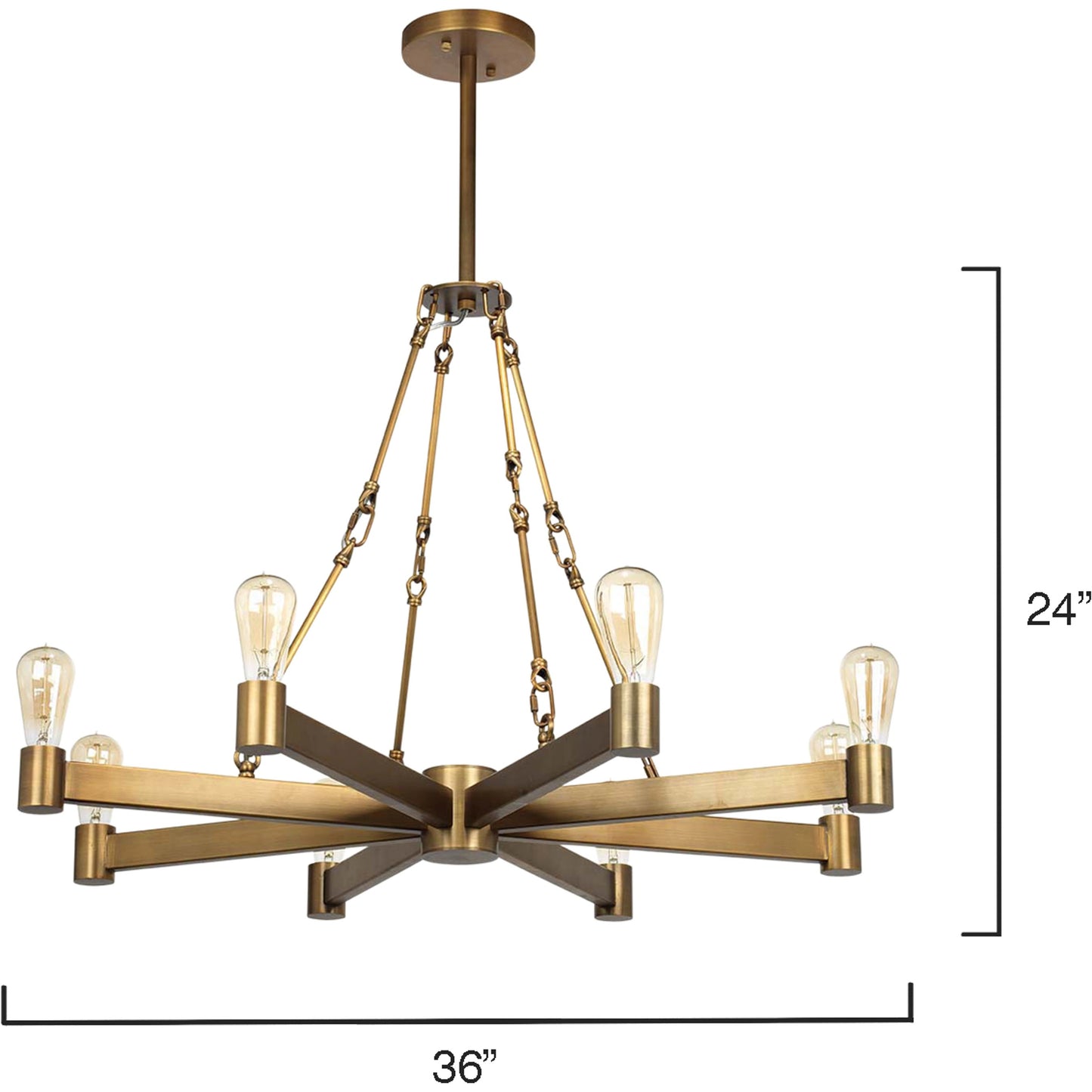 002 SR-819697 | Additional Silo | Manchester Chandelier by Jamie Young in antique brass. Made from steel in a modern style.