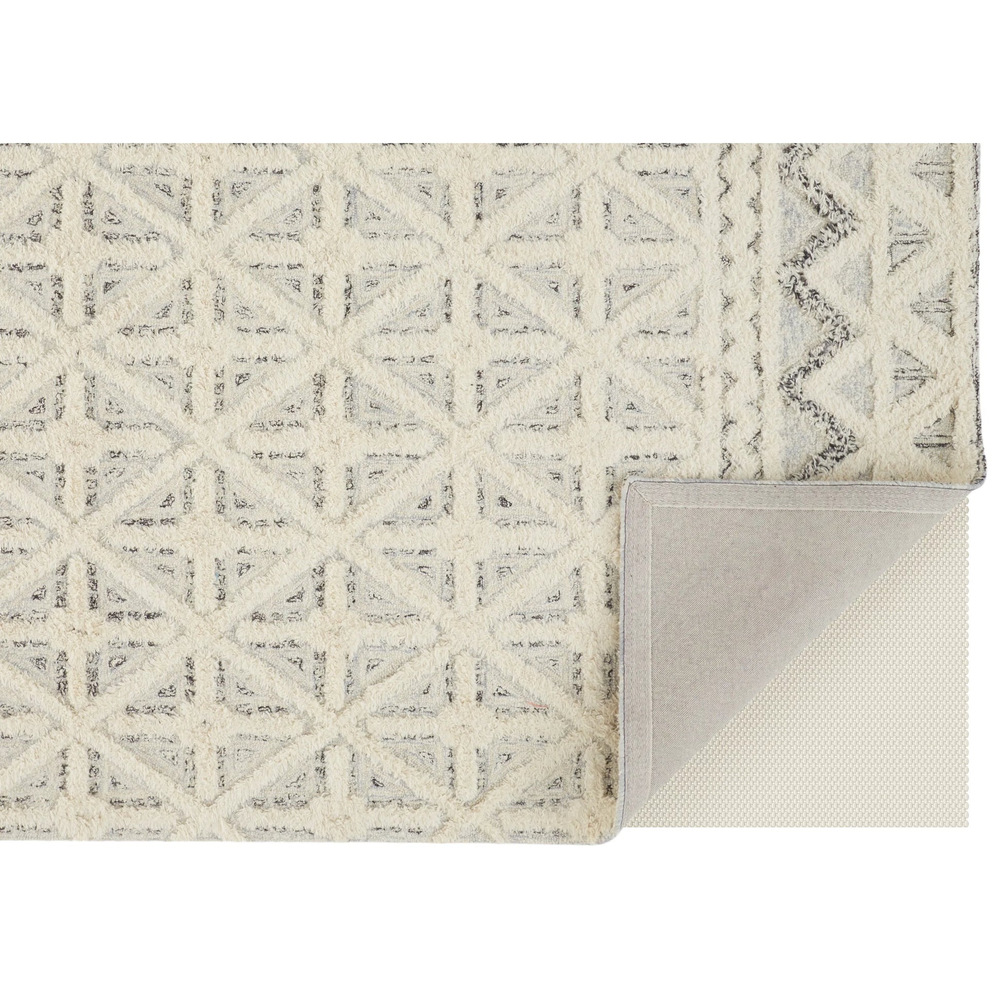 Anica Transitional Geometric Rug - 8007F by Feizy in ivory, black. Made from wool in a unique style.