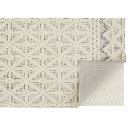Anica Transitional Geometric Rug - 8007F by Feizy in ivory, black. Made from wool in a unique style.