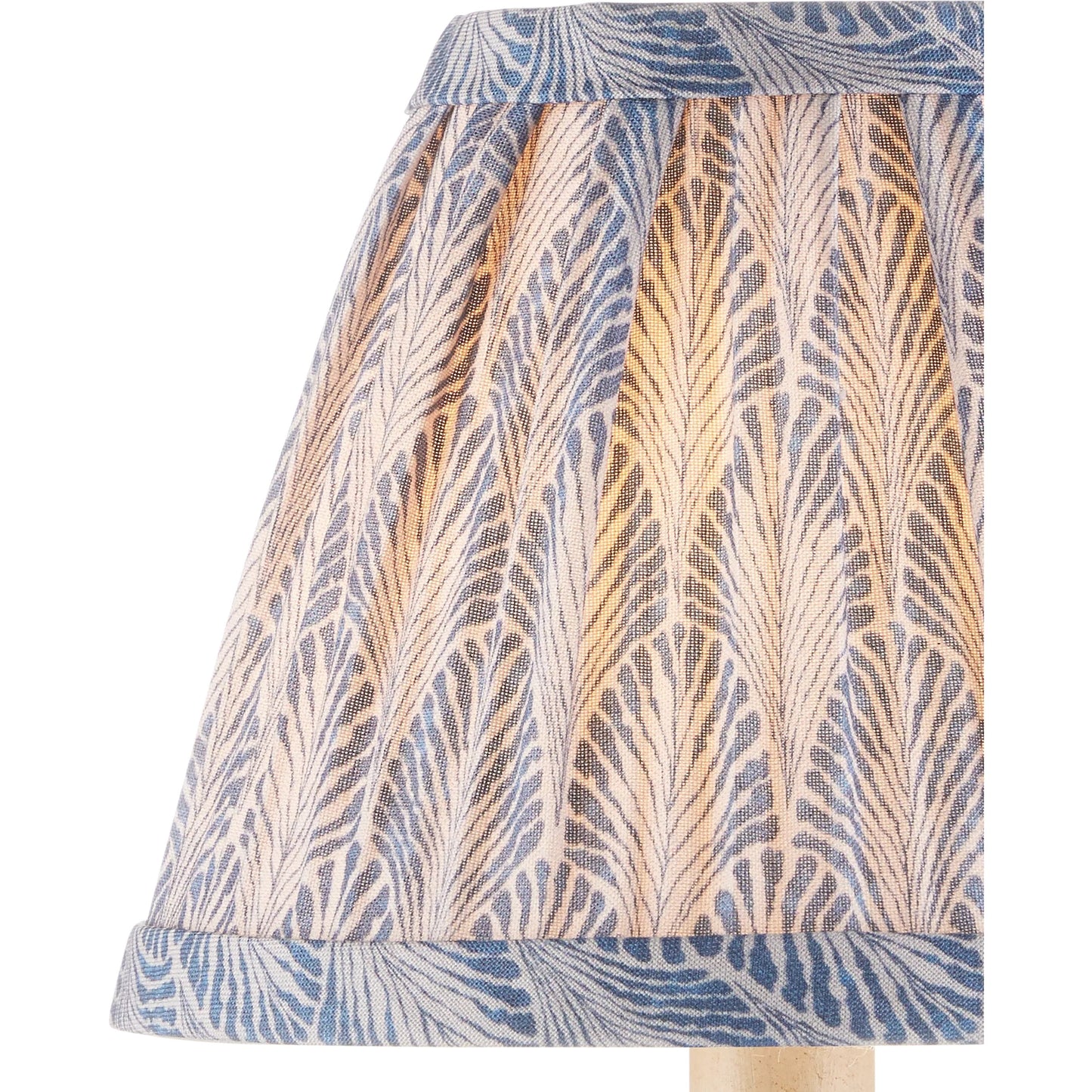 008 SI-2542677 | Closeup | Plume Tapered Chandelier Shade by Currey and Company. Made from cotton in a cottage & farmhouse style.