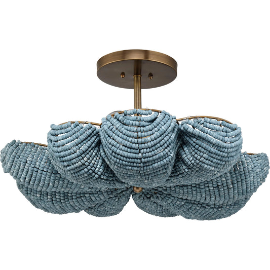 Anguilla Semi-Flush Mount by Jamie Young. Made from wood in a unique style.
