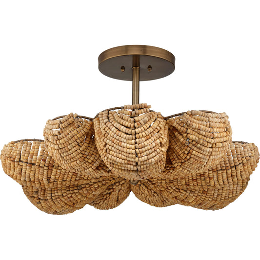 Anguilla Semi-Flush Mount by Jamie Young. Made from wood in a unique style.