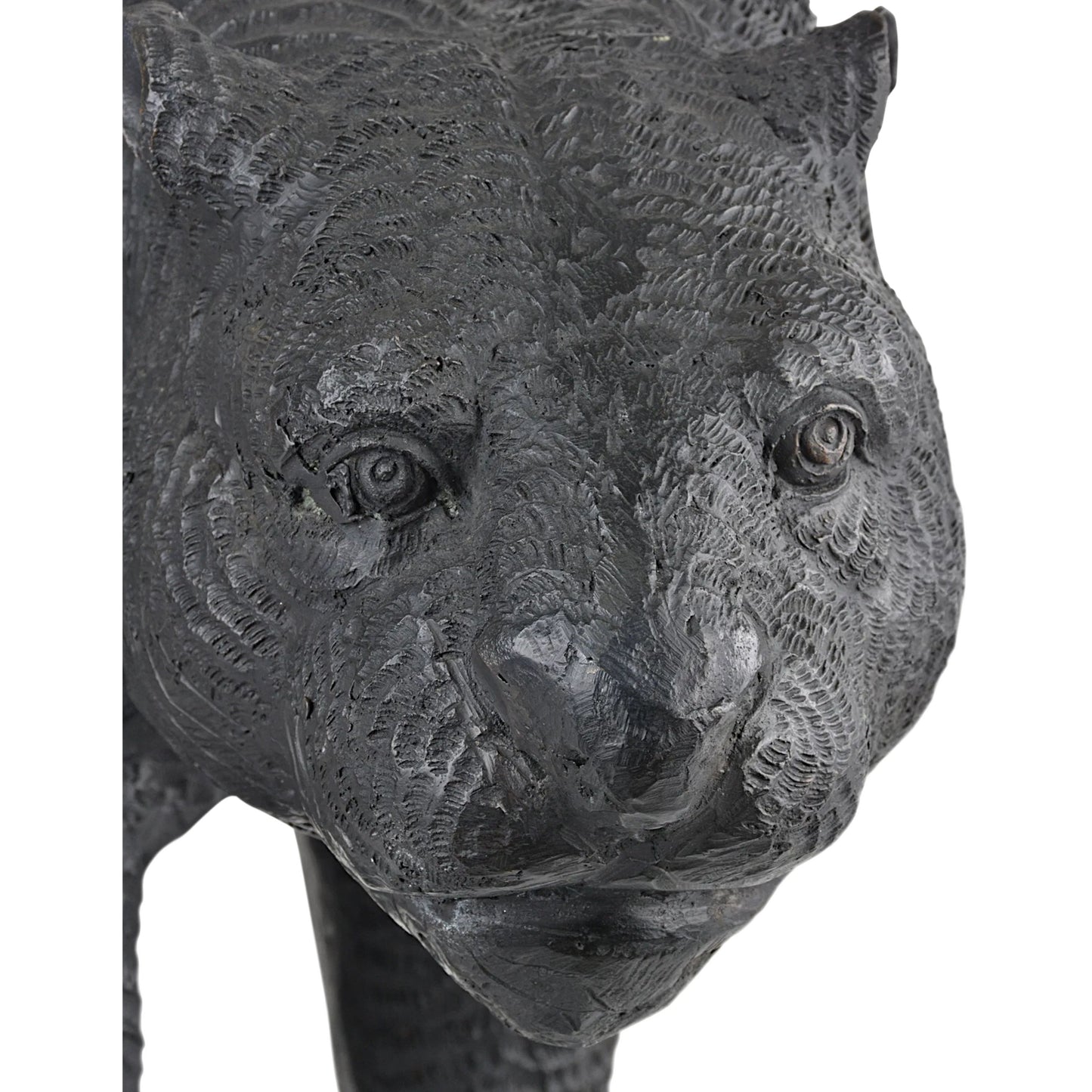 004 SI-2257179 | Closeup | Standing Panther by Currey and Company in black bronze. Made from bronze in a modern style.