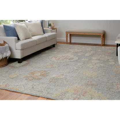 Grafton Traditional & Botanical Rug - 69FMF by Feizy in blue, gray, yellow. Made from wool in a unique style.