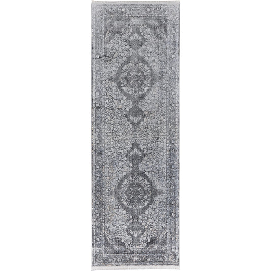 Sarrant Transitional Rug - 3967F by Feizy in gray, silver, ivory. Made from viscose, polyester in a unique style.